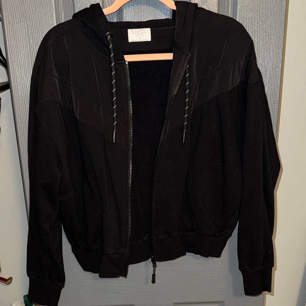 Z Supply Active Black Full Zip Jacket